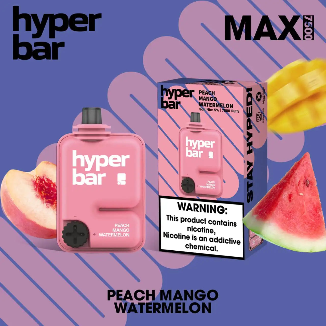 hyper bar 7500 peach mango watermelon