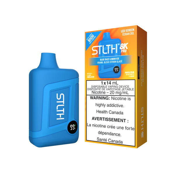 stlth 8000 puffs pro blue razz lemon ice