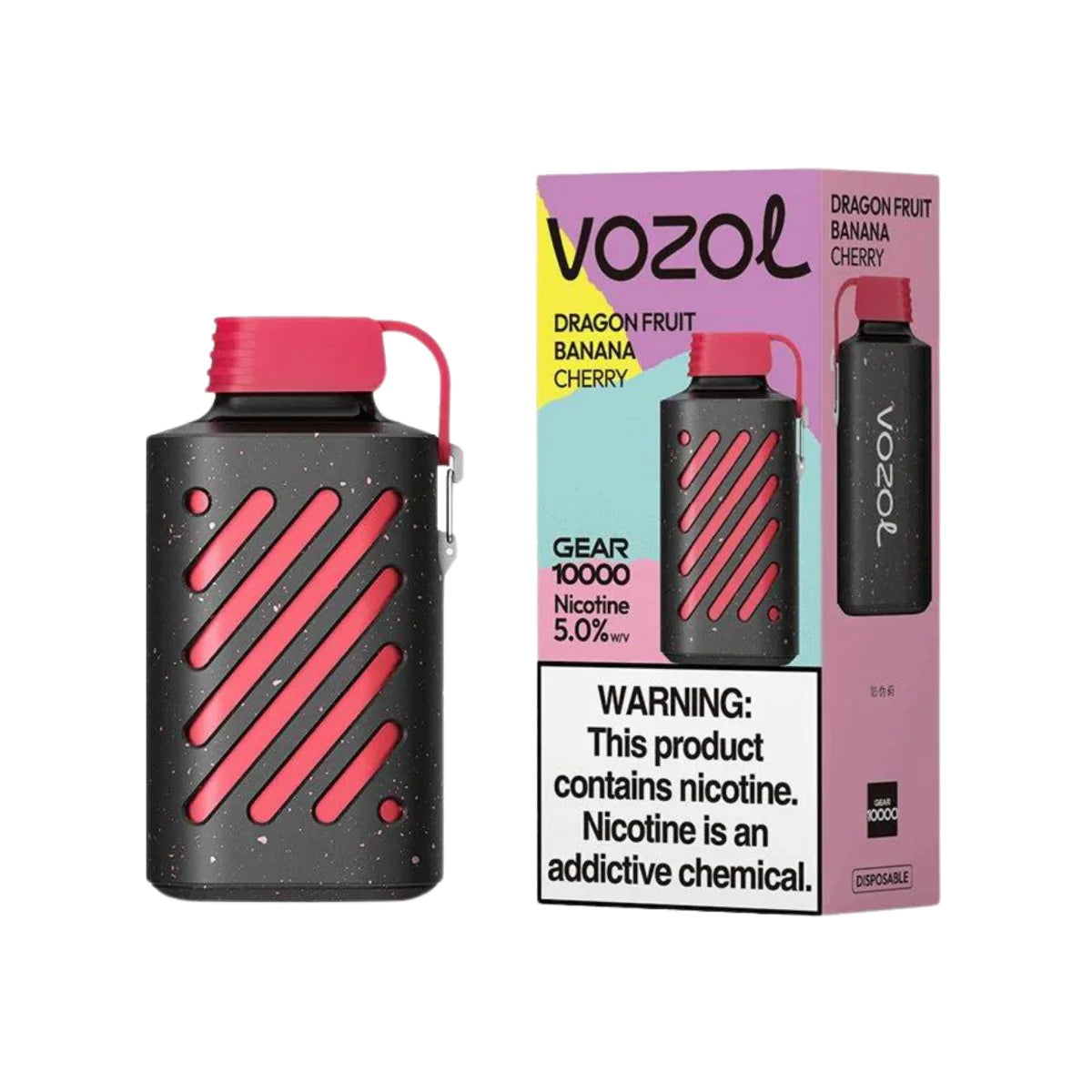 vozol gear 10000 puffs dragon fruit banana cherry