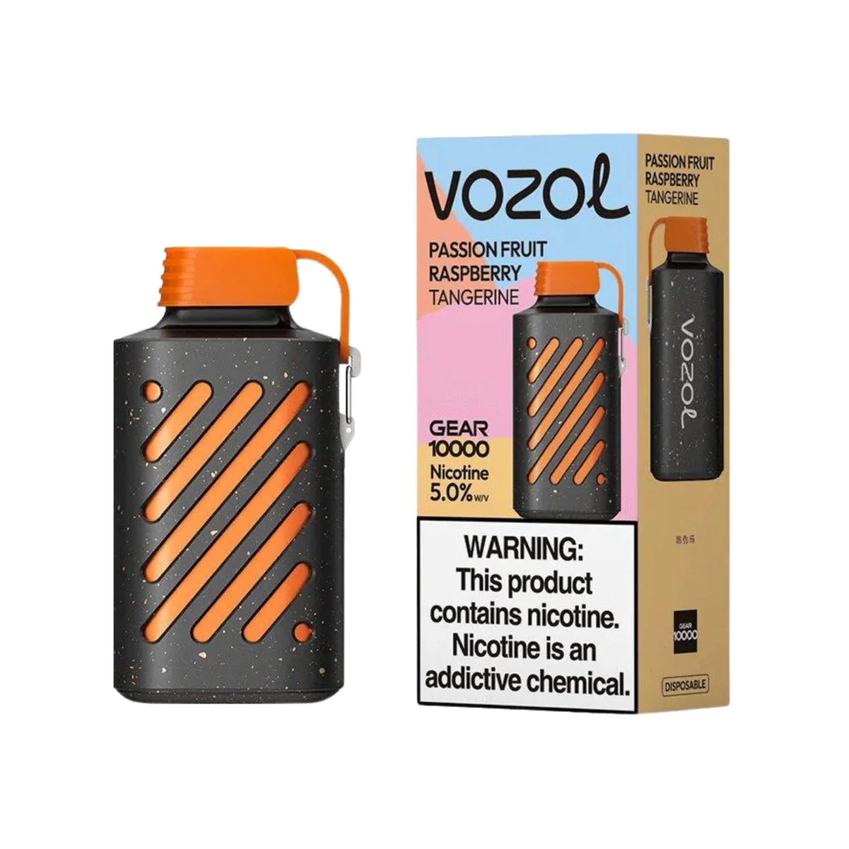 vozol gear 10000 puffs passion fruit raspberry tangerine