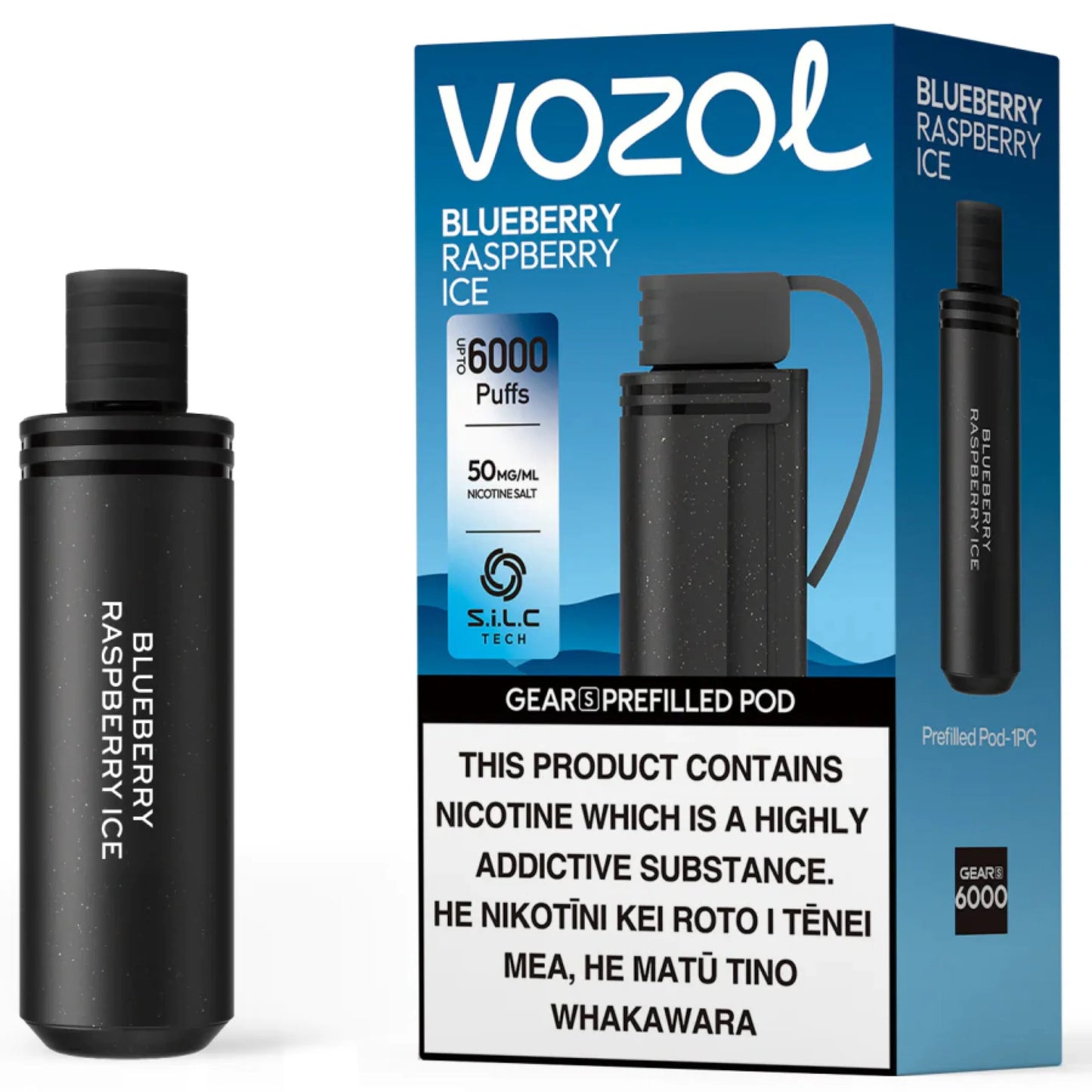 vozol gear s pod 6000 puffs blueberry raspberry ice