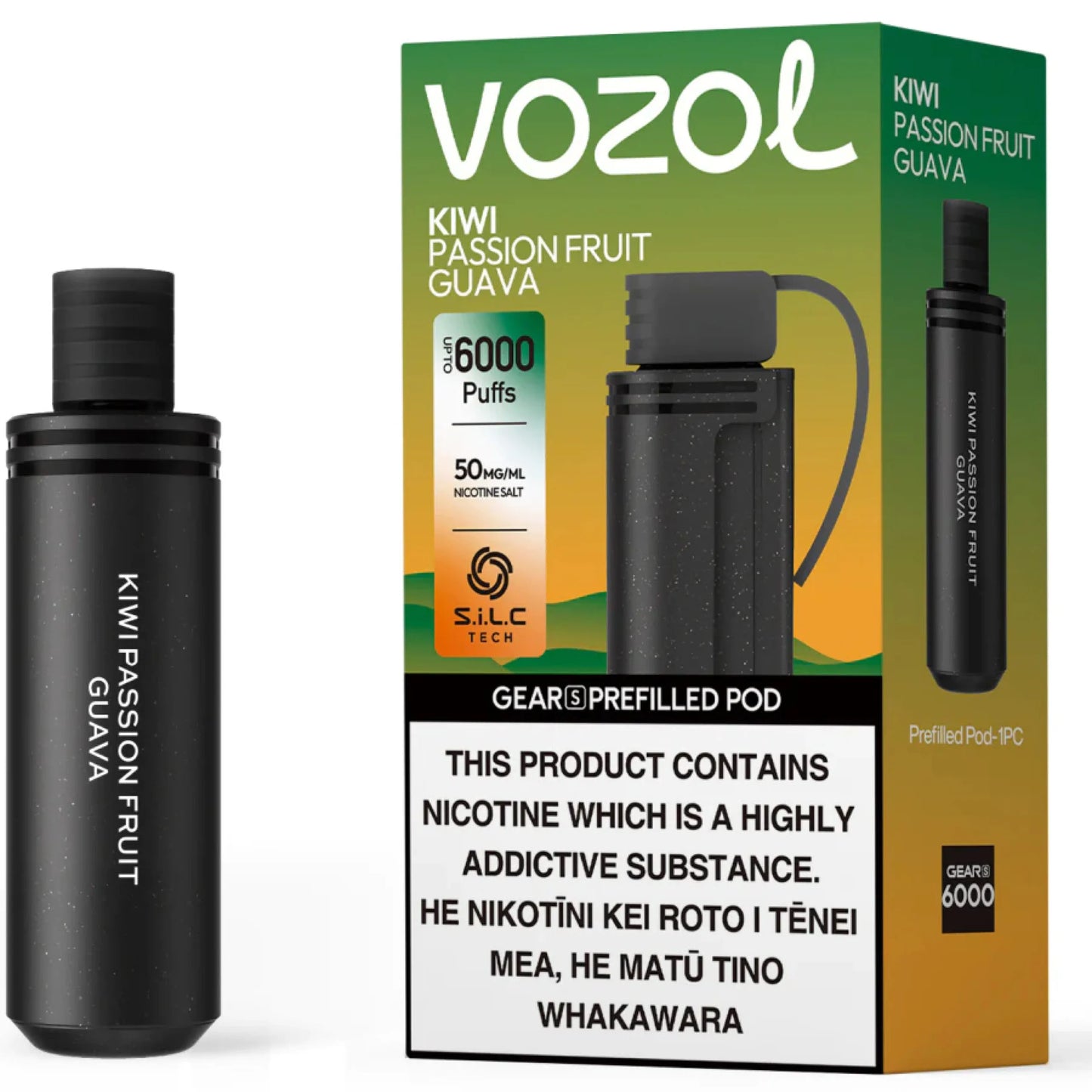 vozol gear s pod 6000 puffs kiwi passion fruit guava