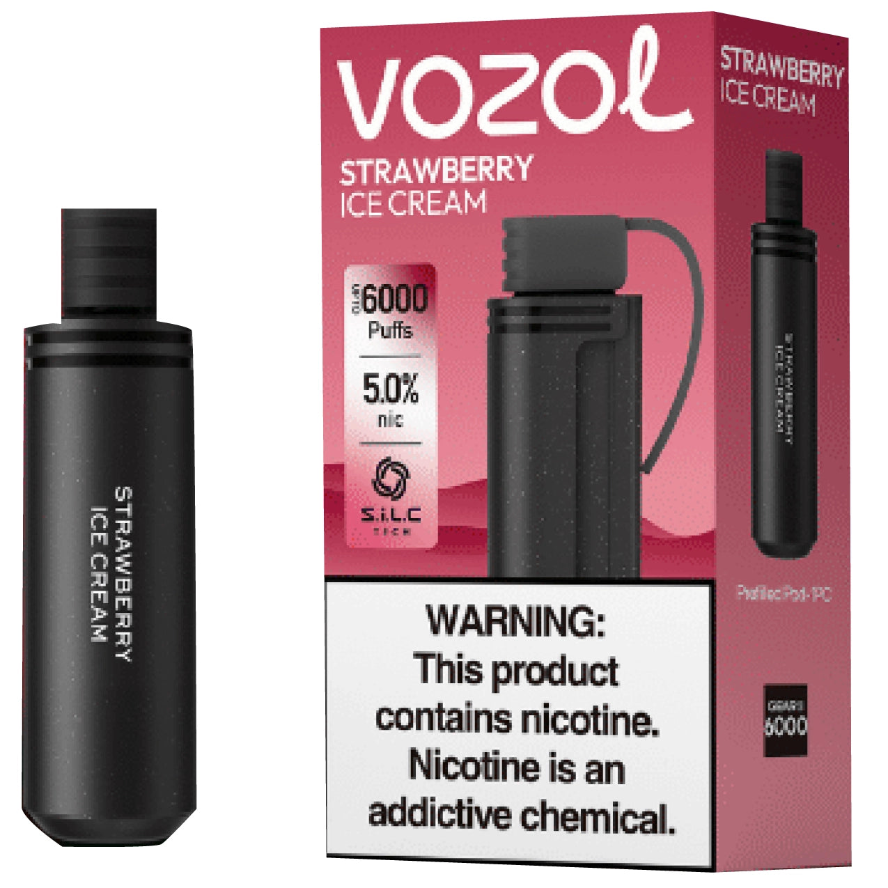 vozol gear s pod 6000 puffs strawberry ice cream